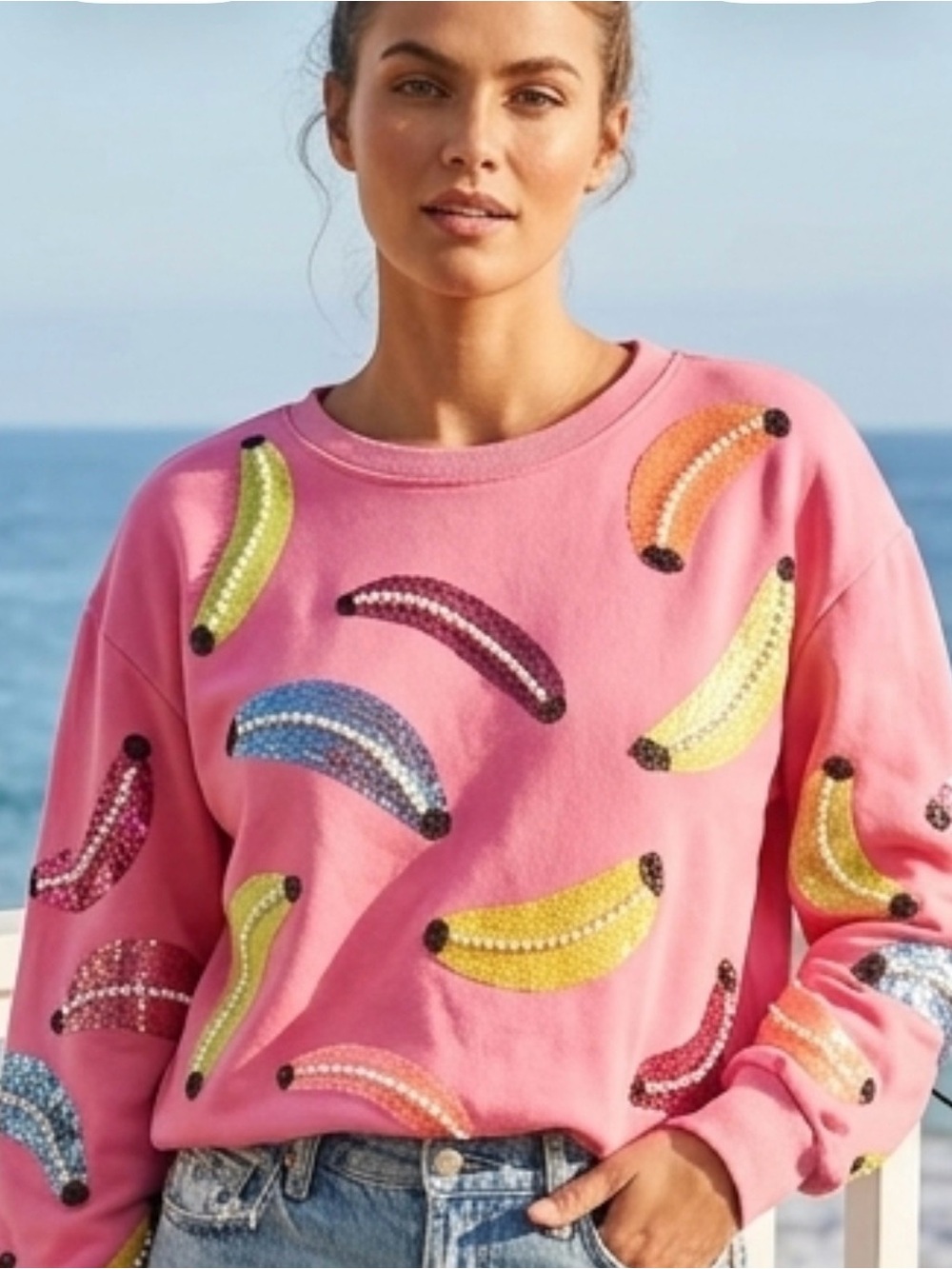 MUY MUY  Fancy Collection Pink Long Sleeve Sweatshirt